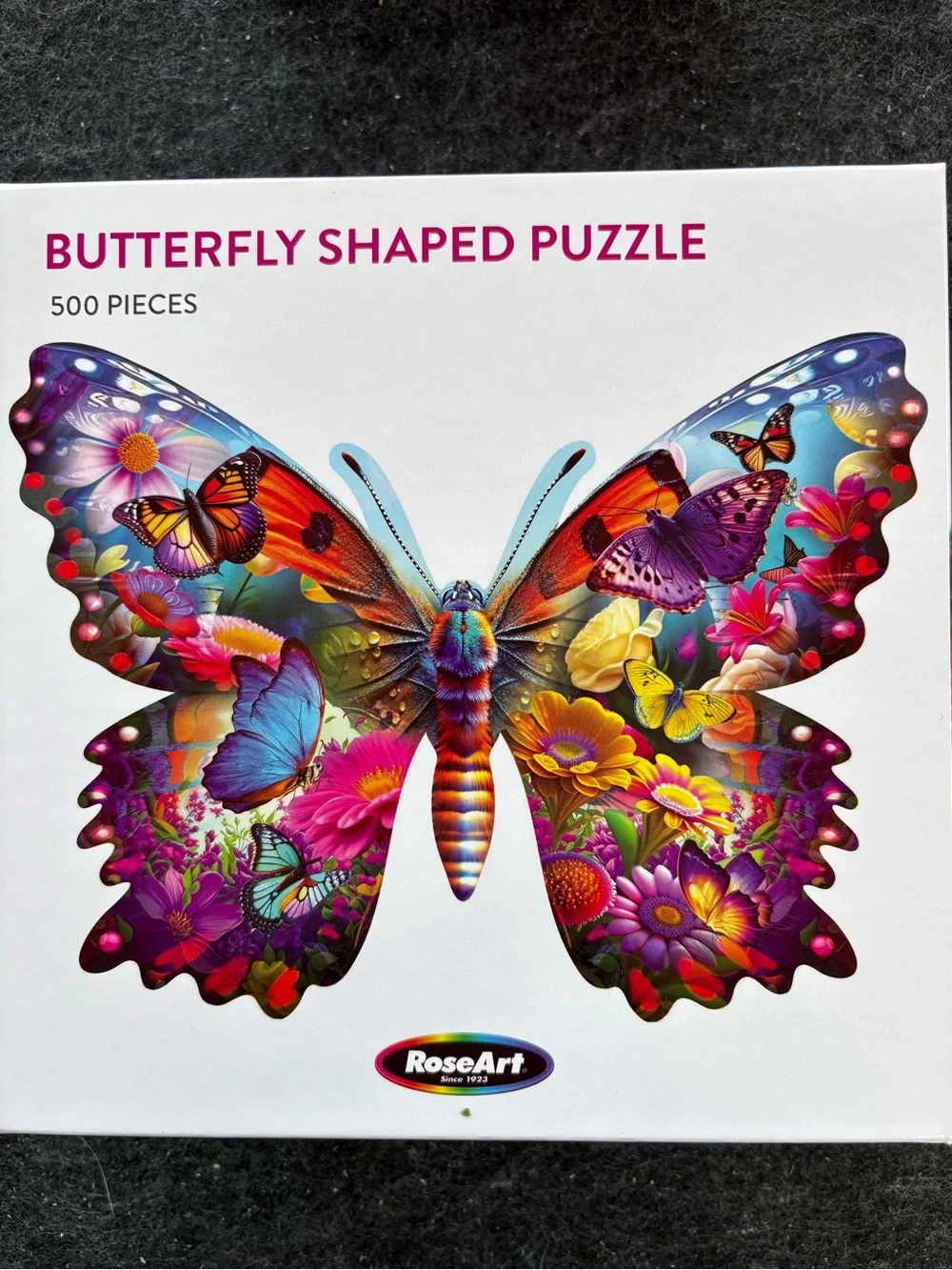 Butterfly Shaped Puzzle - Vibrant Multicolor (500 Pieces)